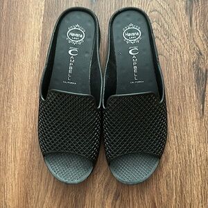 Jeffrey Campbell Jelly/Rubber/Lattice Havana Last black wedge sandals size 10